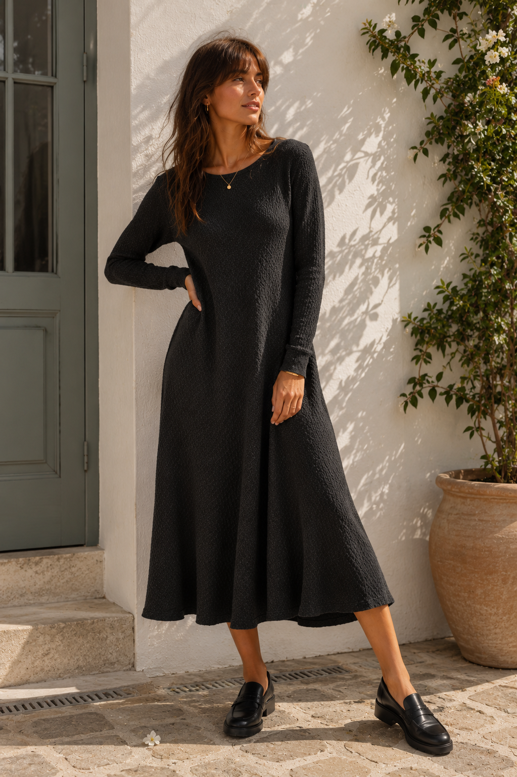 Vestido midi preto BE WE